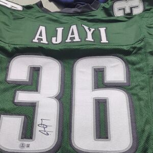 Autographed Custom Green Football Jersey #36 - Jay AJAYI,  Authenticated